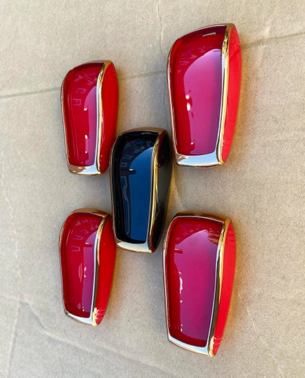 Key Case Cover | For All Mercedes 2019-2022 | Black & Red