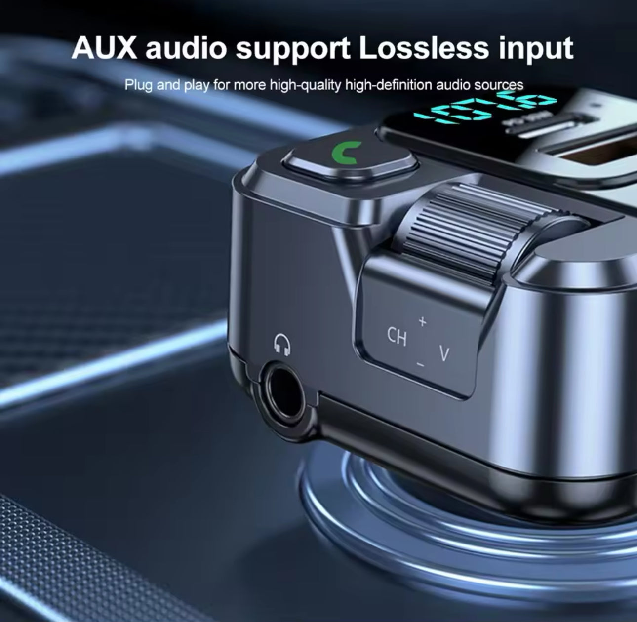 Car FM Transmitter Car MP3 Stereo Music Player Handsfree 3.5mm Aux Wireless Car Kit 30W PD USB-C Fast Charger Bluetooth 5.1