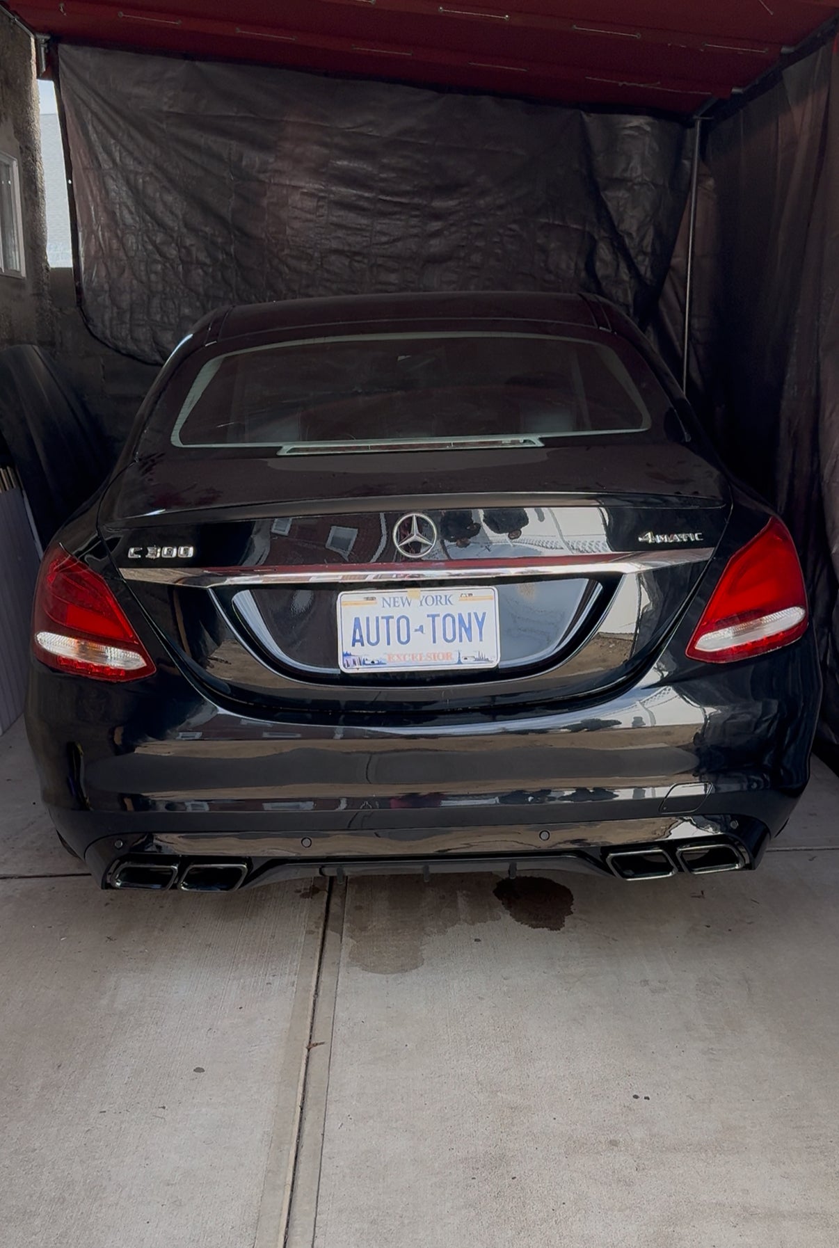 Diffuser C63 ALL-Black for C-class base model 15-18