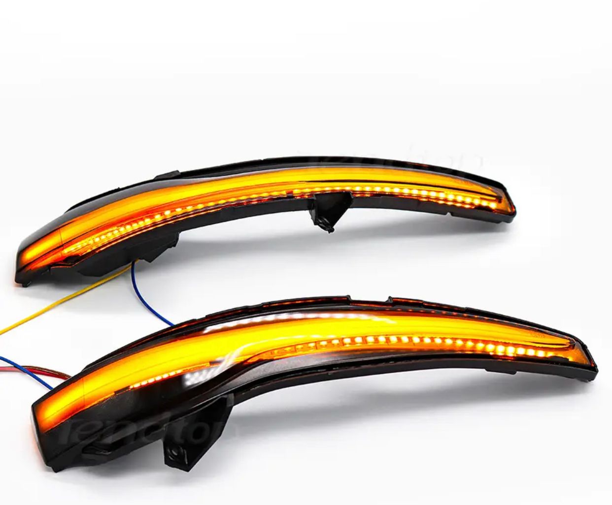 New Mirror Signal Glossy Black | Blue & Yellow Color | Perfect Fit For Various Mercedes-Benz Models