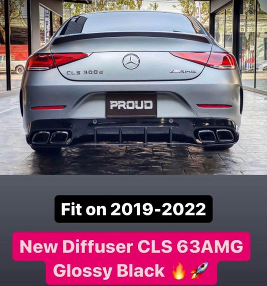 New Glossy Black Diffuser | 2019-2022 CLS Models | Perfect Fit for CLS350, CLS400, CLS450, and CLS53 AMG