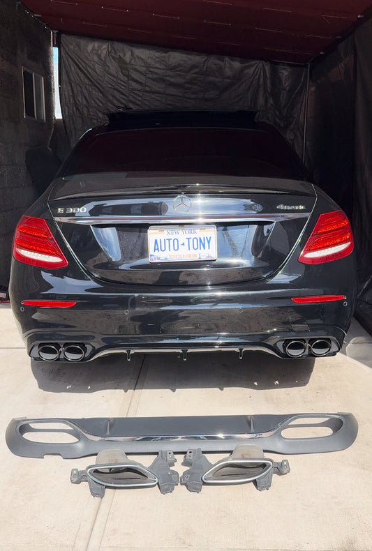 New Rear Diffuser | 2017-2020 W213 E-Class | Custom Fit for E300, E350, E400, E43 AMG & E450 Sedan