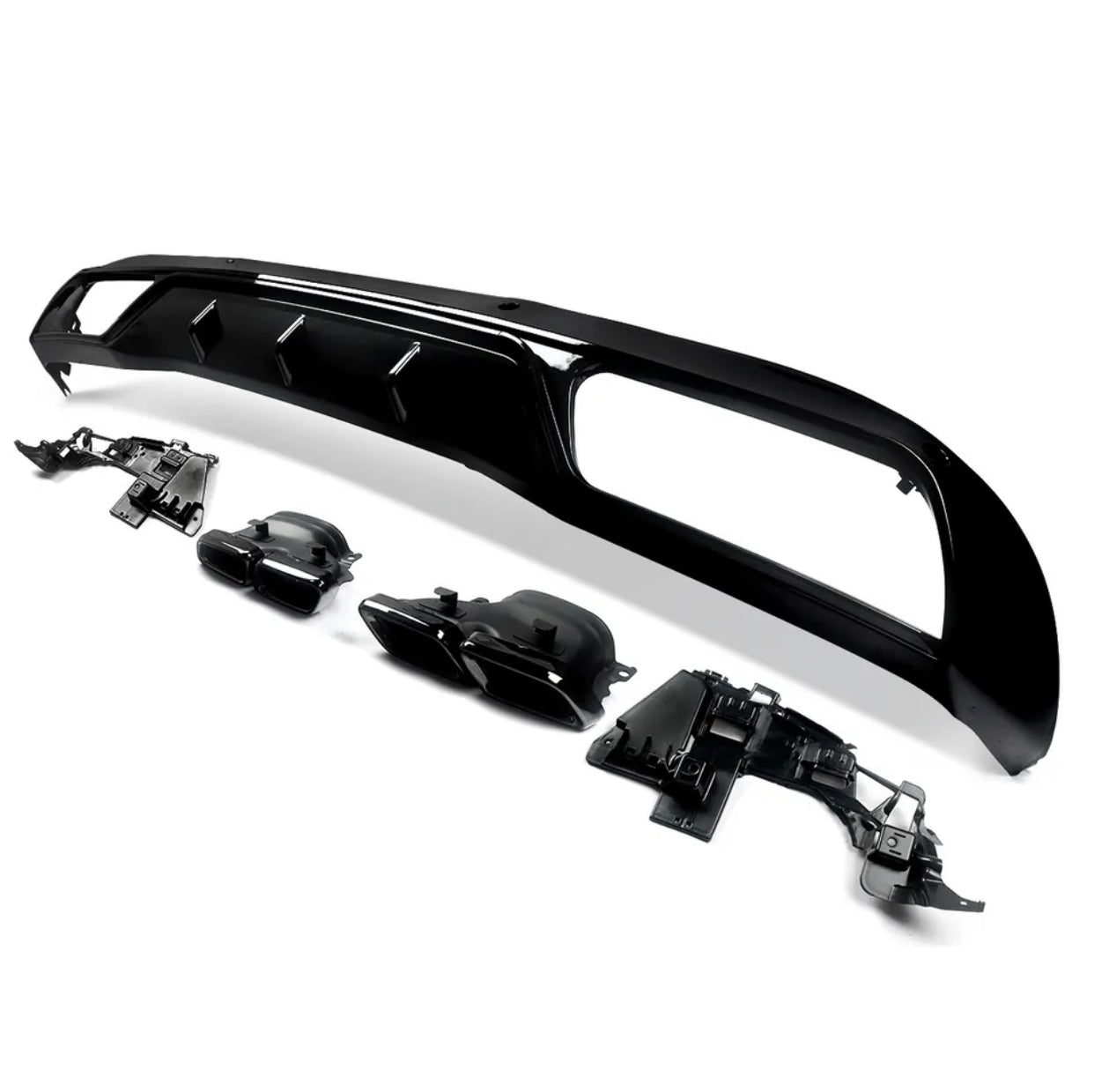 Diffuser C63 ALL-Black for C-class base model 15-18