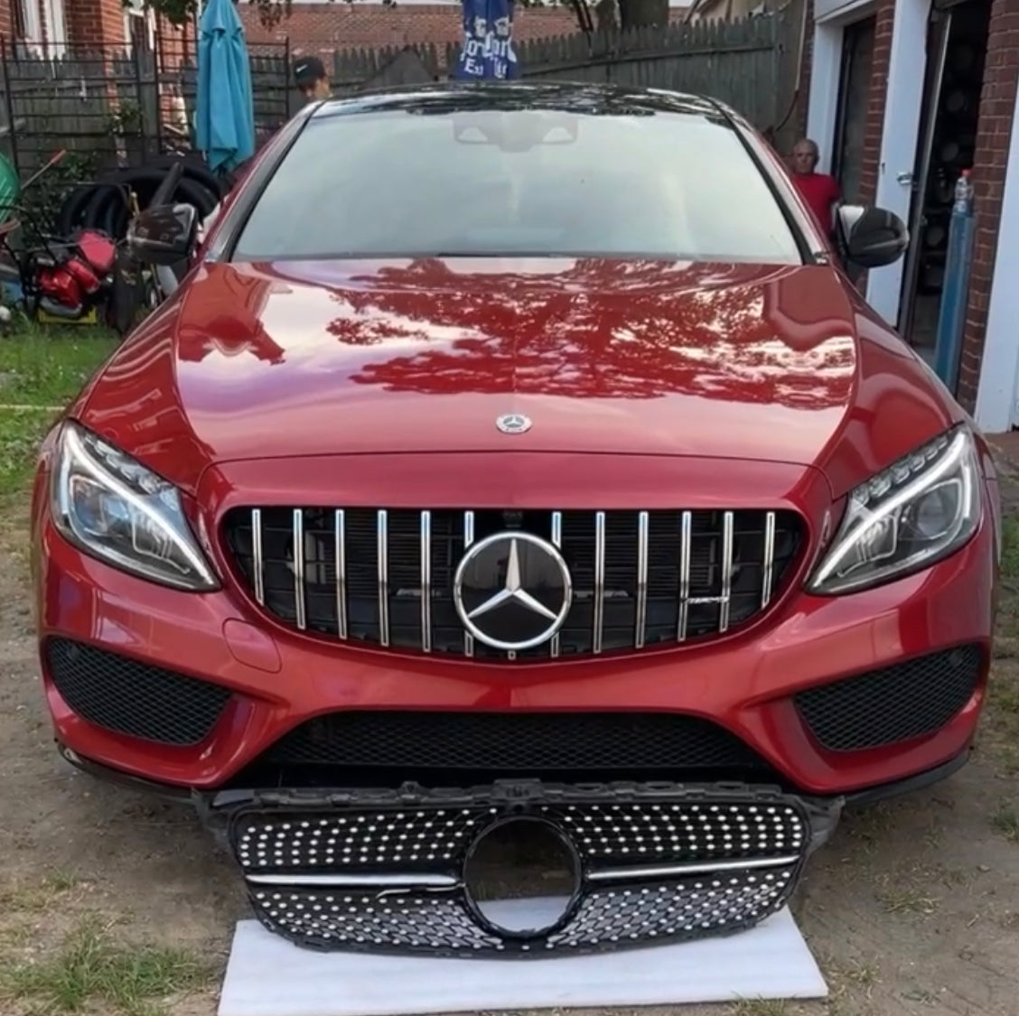 New AMG Grille Chrome Mercedes C-class15-18 with